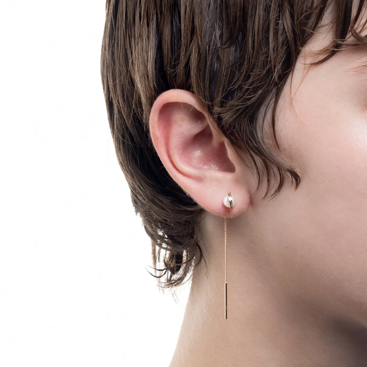"Mini Beluga" Pearl Chain Earring