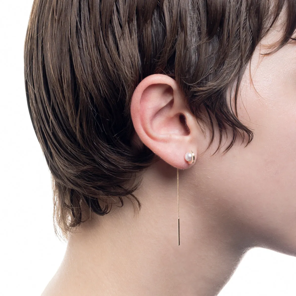 "Mini Beluga" Pearl Chain Earring