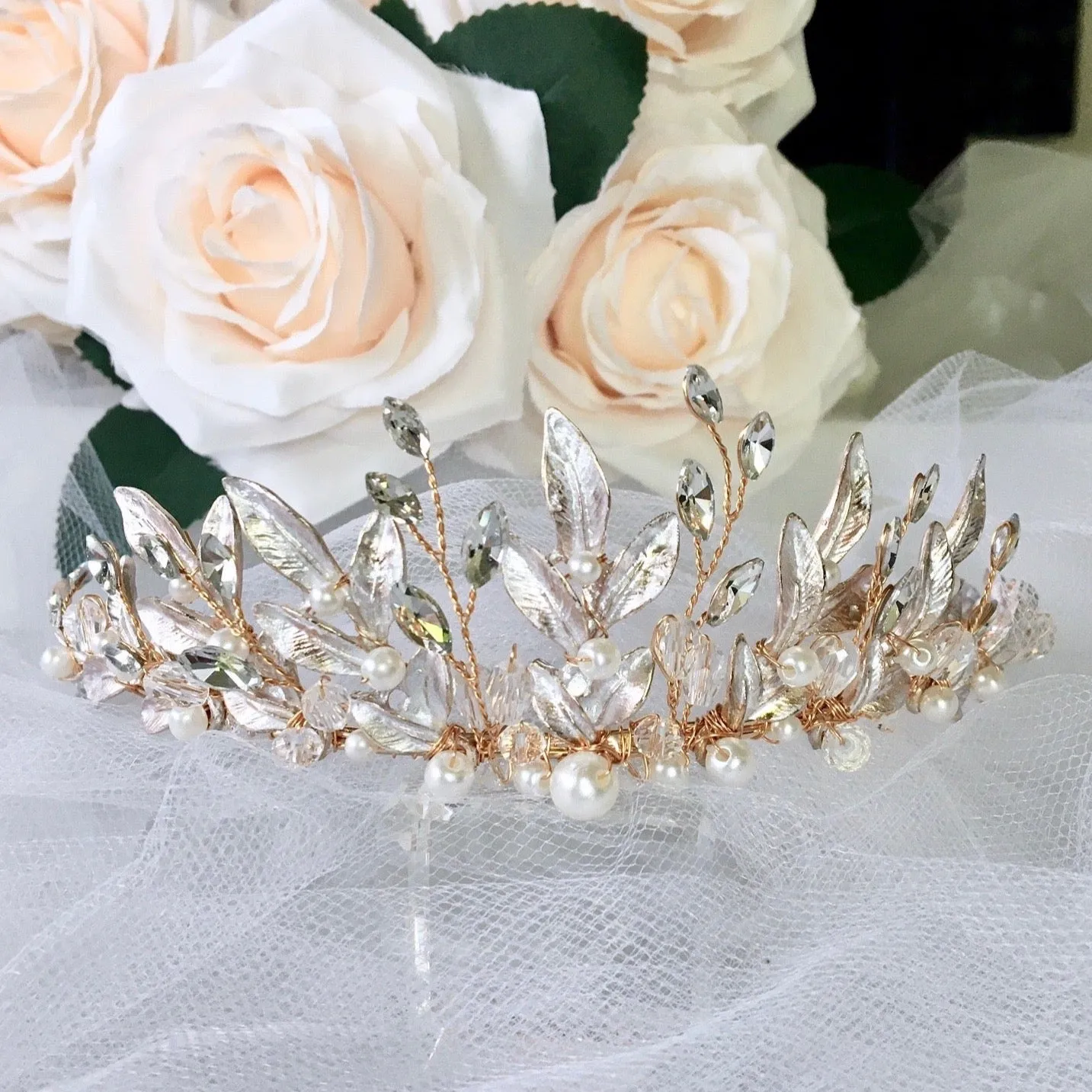 "Reverie" - Bohemian Rose Gold Bridal Tiara