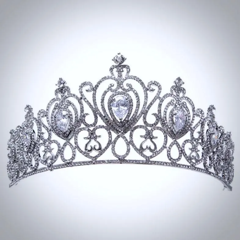 "Roma" - Cubic Zirconia Bridal Tiara - Available in Silver and Gold