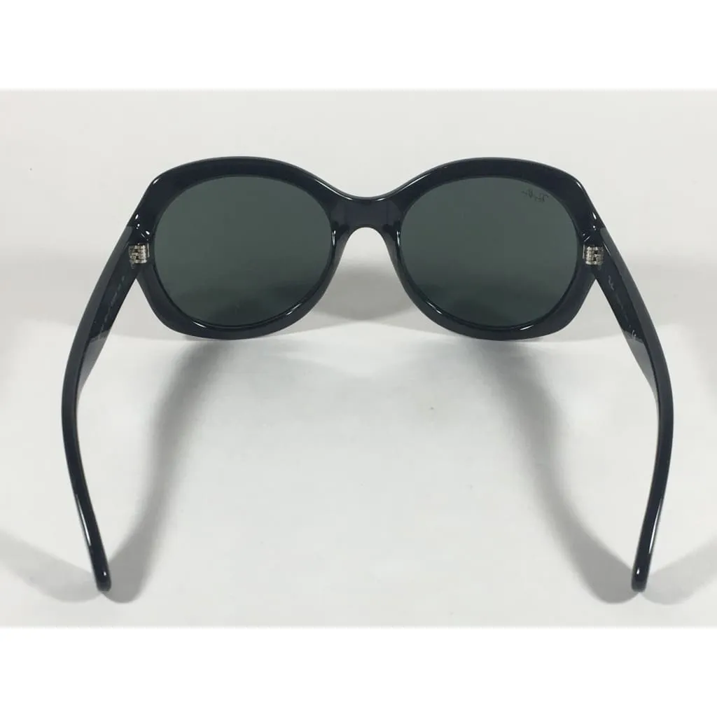 Ray-Ban Highstreet Round Sunglasses Black Gloss Nylon Frame Green Lens RB4191 601/71