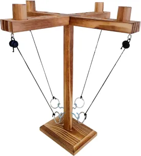 Ring Toss Games for Adults,Wooden Hook and Tossing Game,Hook and Ring Games 2-4-Player PK, Ring Hook Game with Ladder (13 inch)