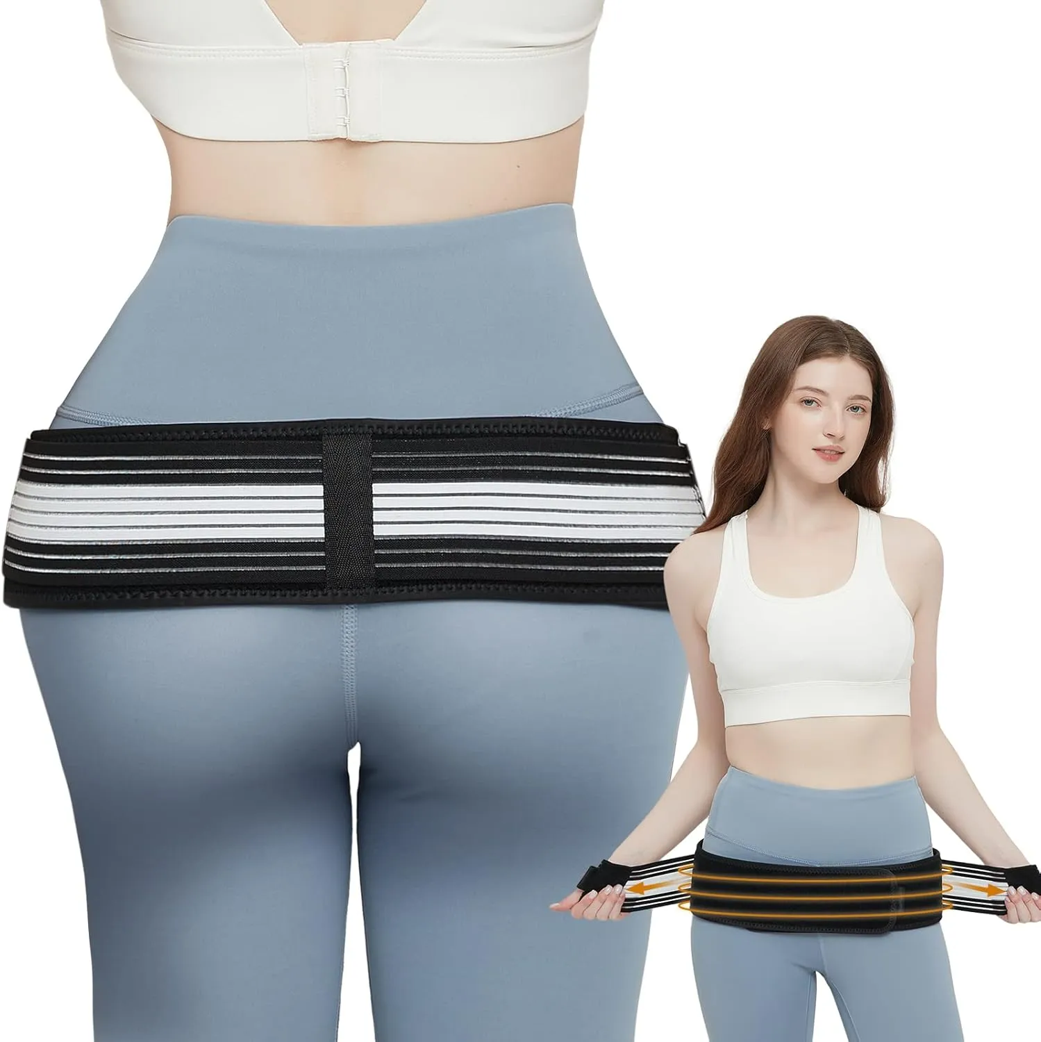 Sacroiliac Belt - SI Joint Belt for Alleviate Sciatica,Joint,Pelvis,Lower Back,Leg and Sacral Nerve Pain Caused by Si Joint Dysfunction -Adjustable Pelvis Hip Belt for Women and Men (XL 47"-56")