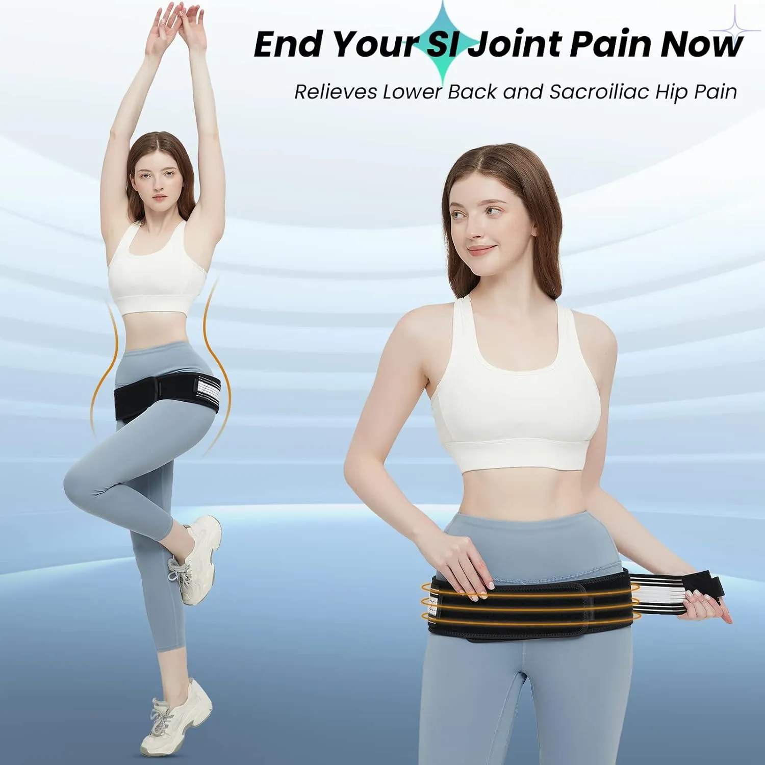 Sacroiliac Belt - SI Joint Belt for Alleviate Sciatica,Joint,Pelvis,Lower Back,Leg and Sacral Nerve Pain Caused by Si Joint Dysfunction -Adjustable Pelvis Hip Belt for Women and Men (XL 47"-56")
