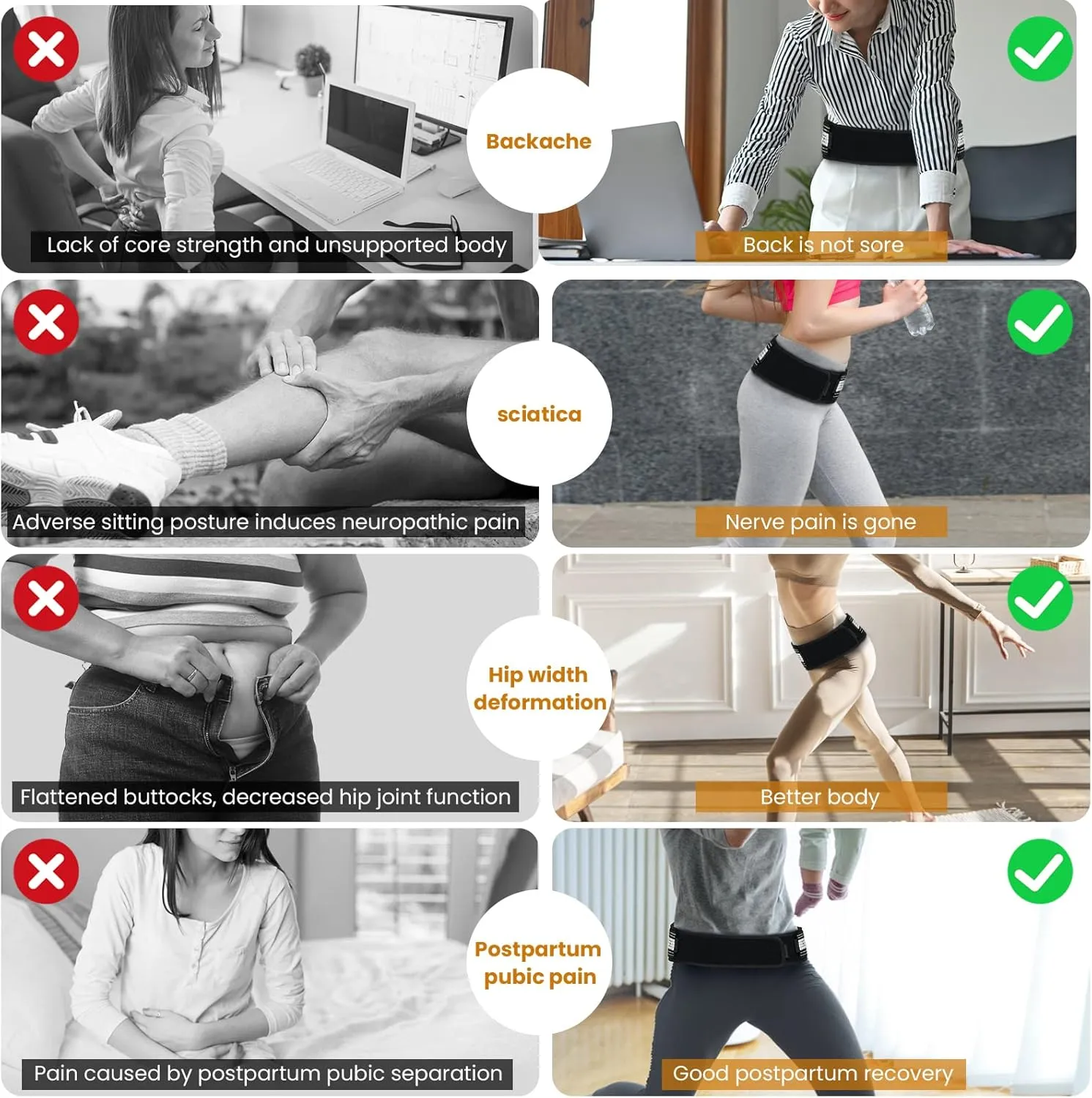 Sacroiliac Belt - SI Joint Belt for Alleviate Sciatica,Joint,Pelvis,Lower Back,Leg and Sacral Nerve Pain Caused by Si Joint Dysfunction -Adjustable Pelvis Hip Belt for Women and Men (XL 47"-56")