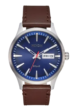Sentry Solar Leather - Navy Sunray / Silver