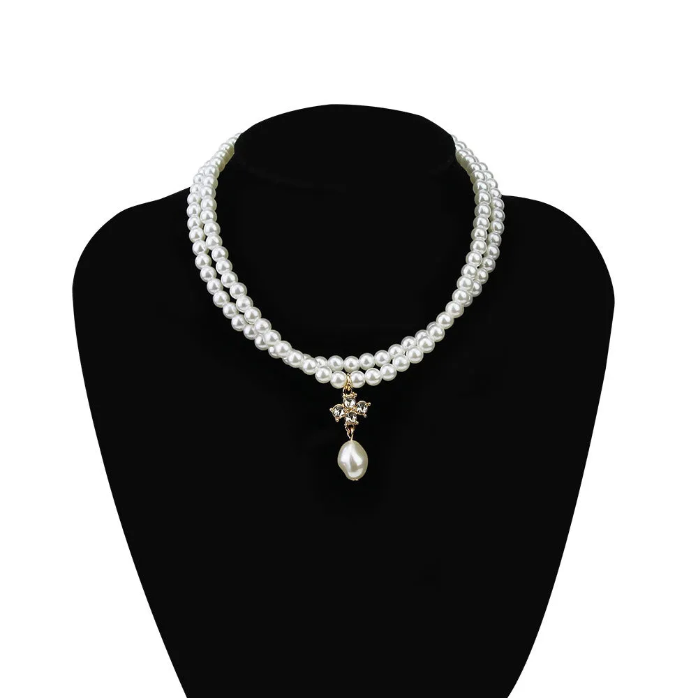 Simulation Pearl Beaded Clavicle Chain Niche Choker Necklace