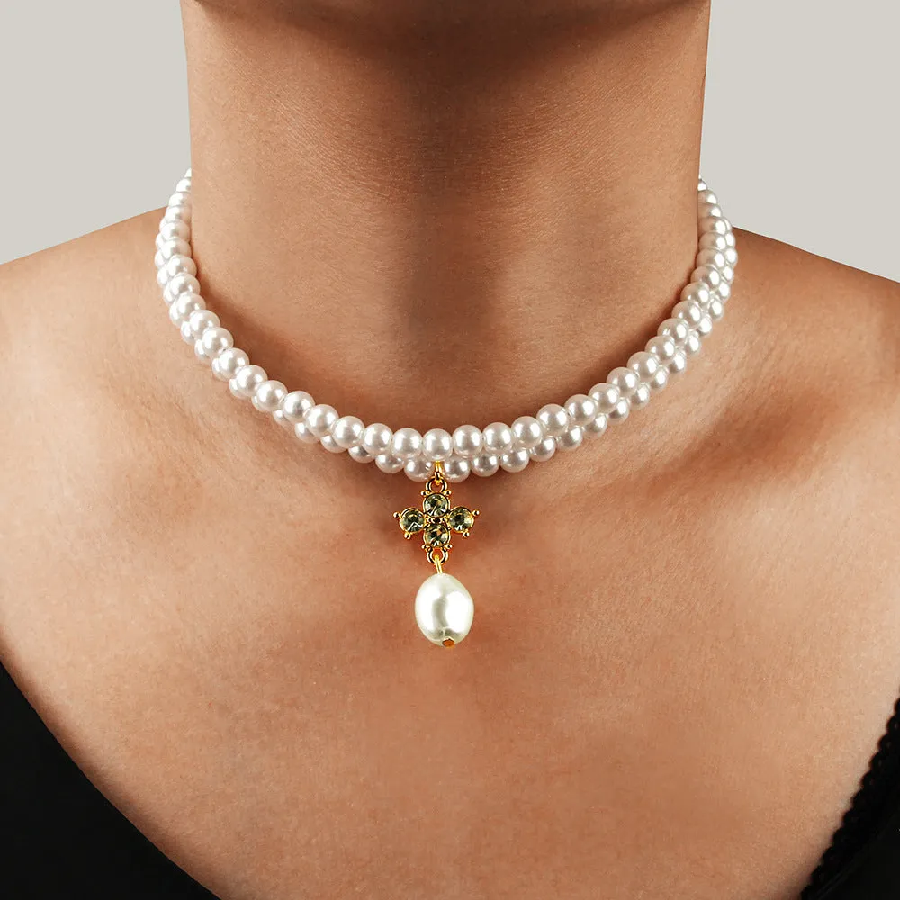 Simulation Pearl Beaded Clavicle Chain Niche Choker Necklace