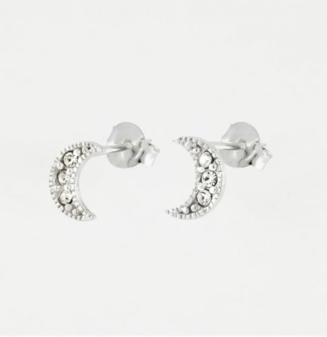 Sterling Silver Moon and Star Stud Earrings - Multi Design - Boxed Gift Perfect for Any Occasion