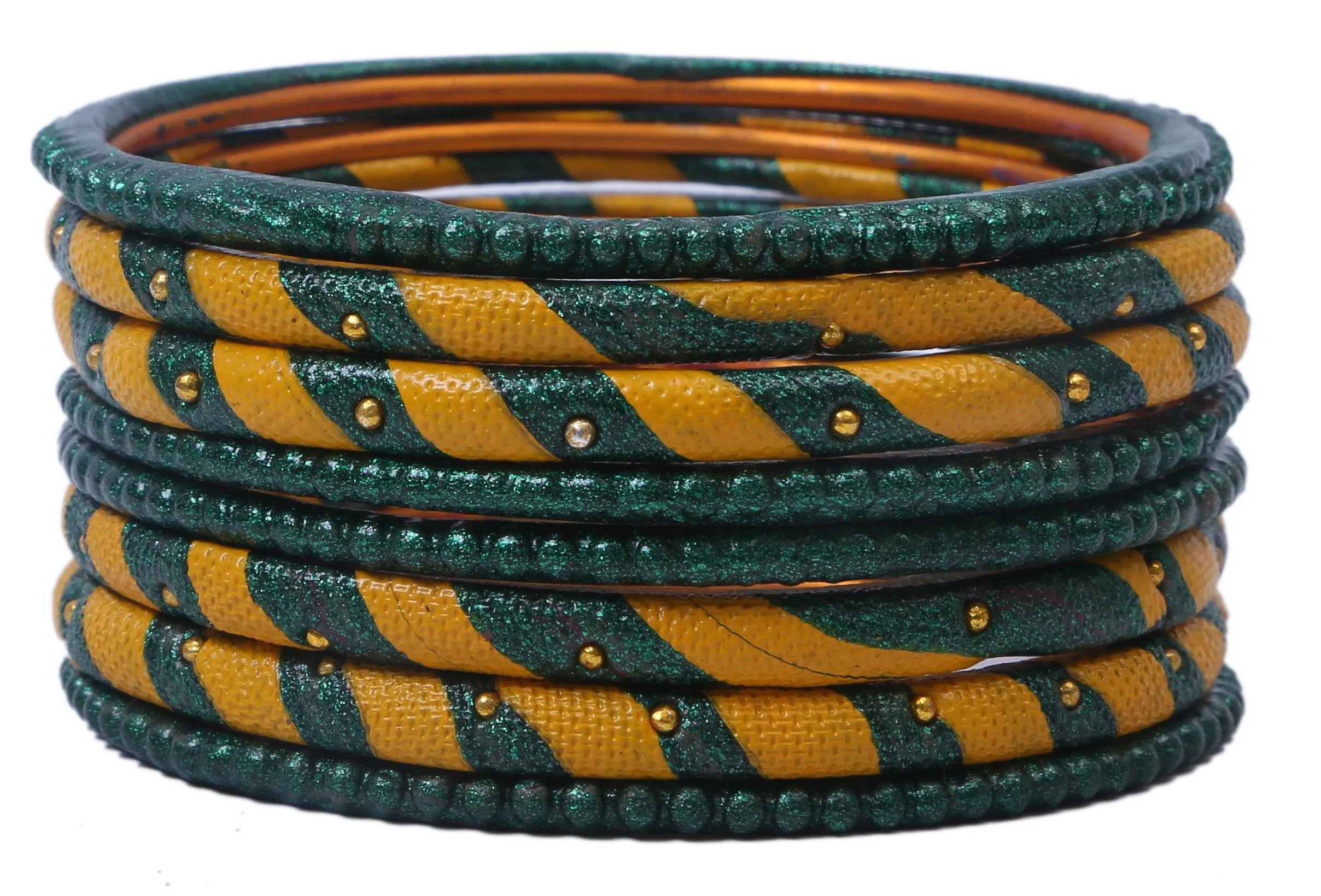 Sukriti Casual Fashion Green Lac Bangles for Girls, Women - Set of 8