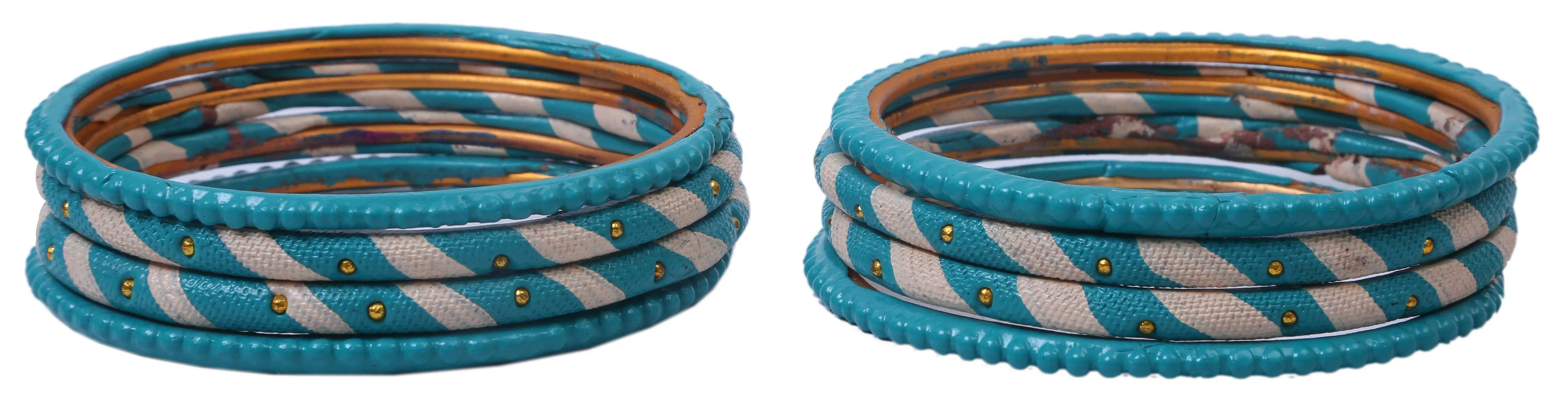 Sukriti Casual Fashion Turquoise Lac Bangles for Girls, Women - Set of 8