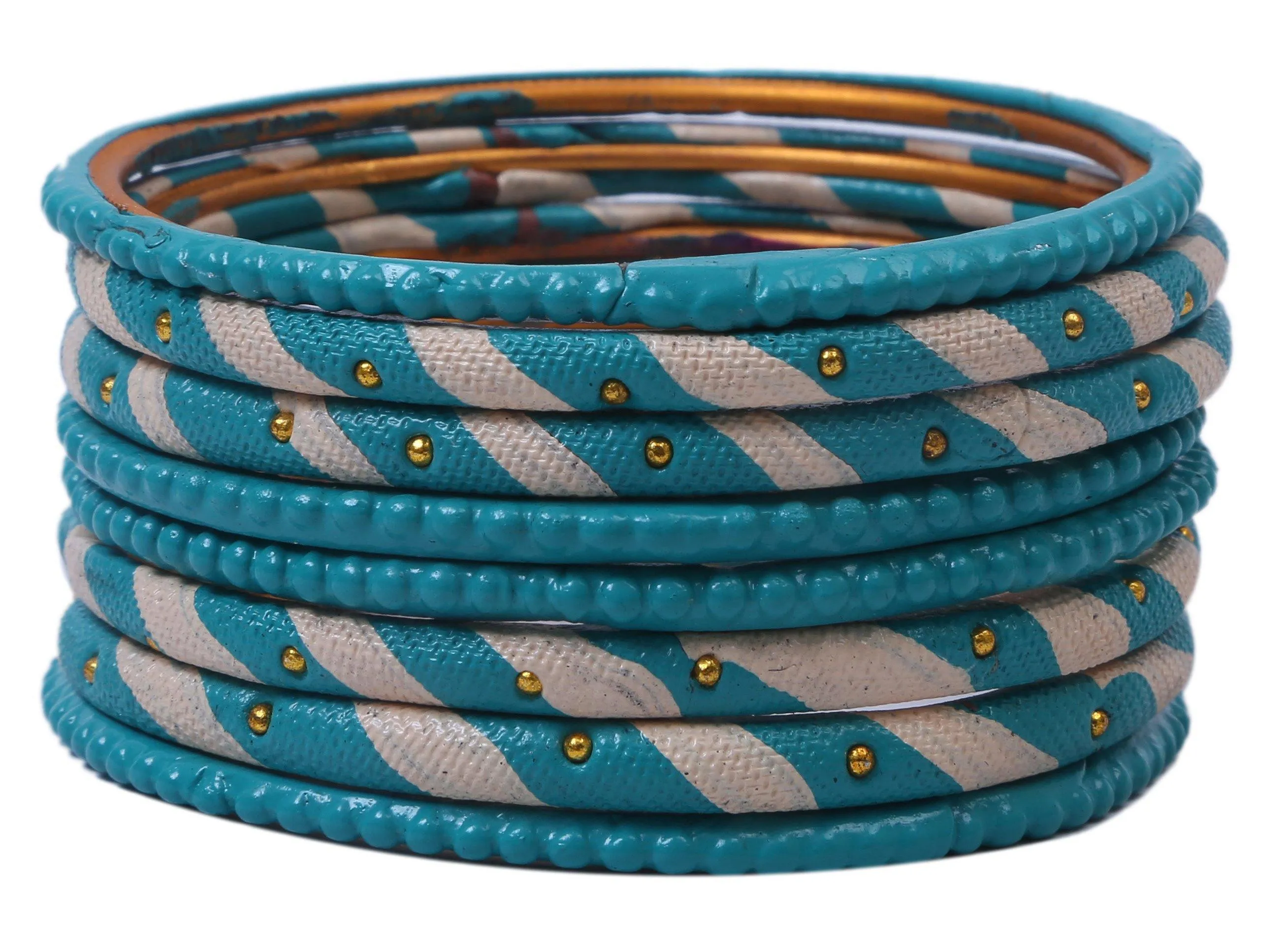 Sukriti Casual Fashion Turquoise Lac Bangles for Girls, Women - Set of 8