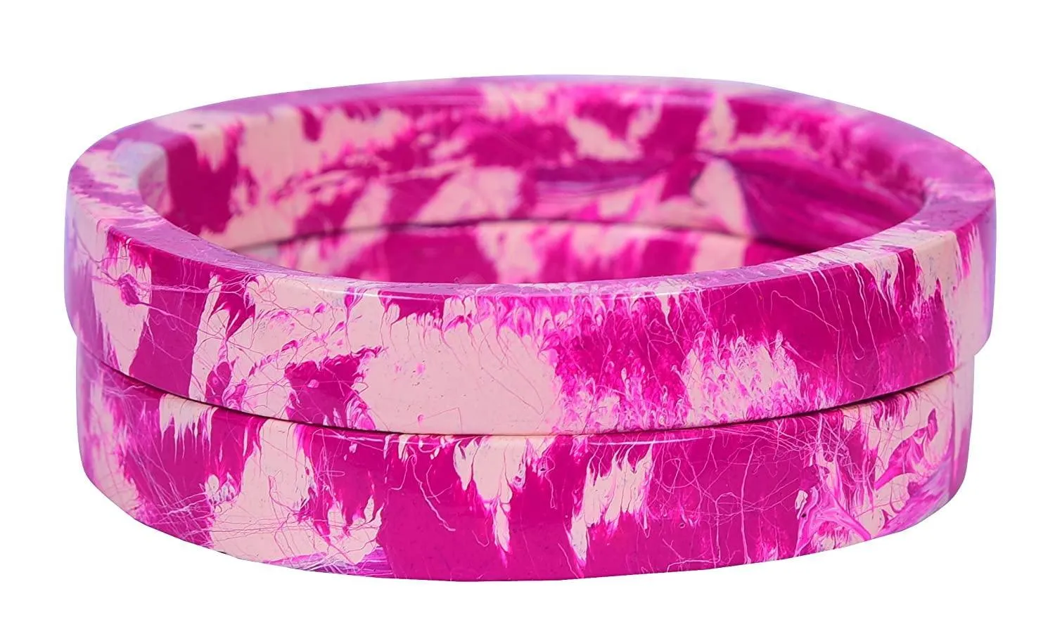 Sukriti Casual White-Pink Lac Bangles for Girls, Women - Set of 2