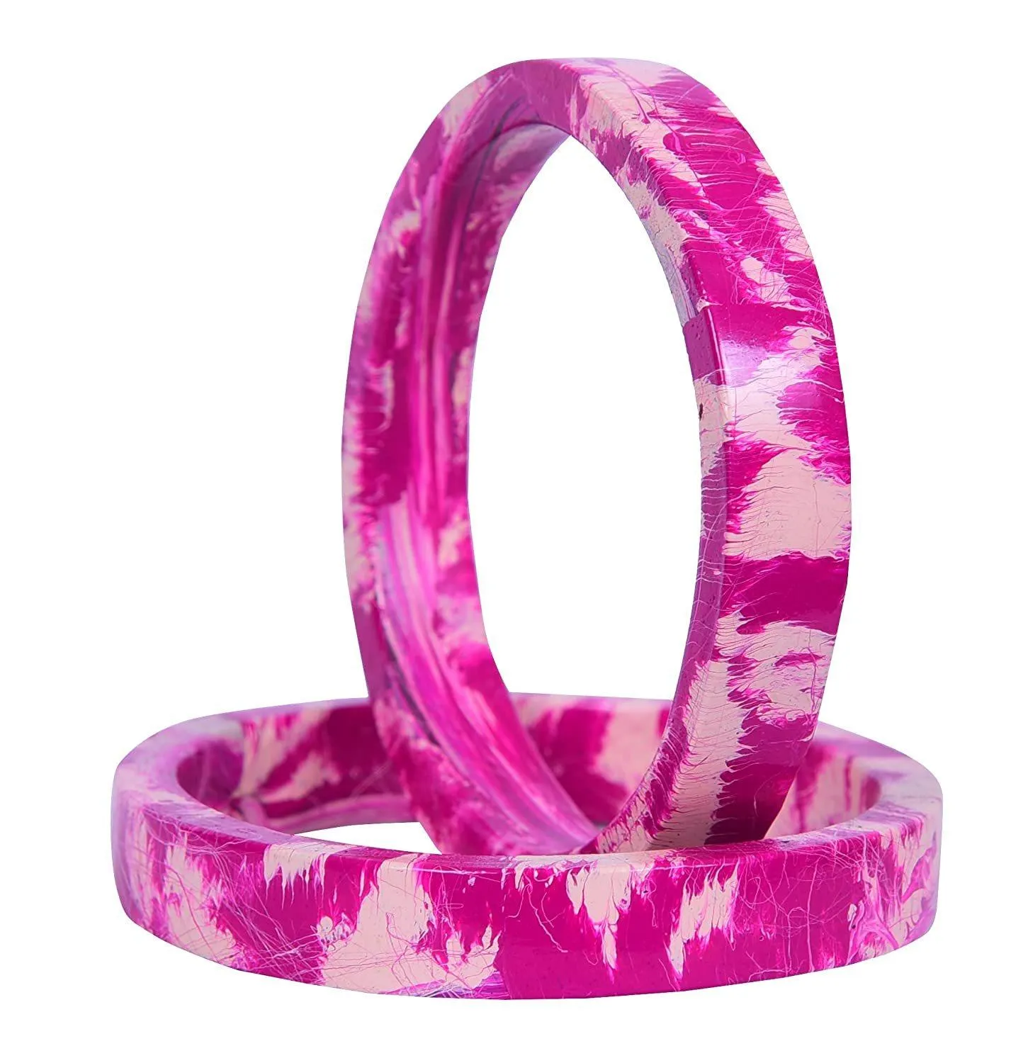 Sukriti Casual White-Pink Lac Bangles for Girls, Women - Set of 2