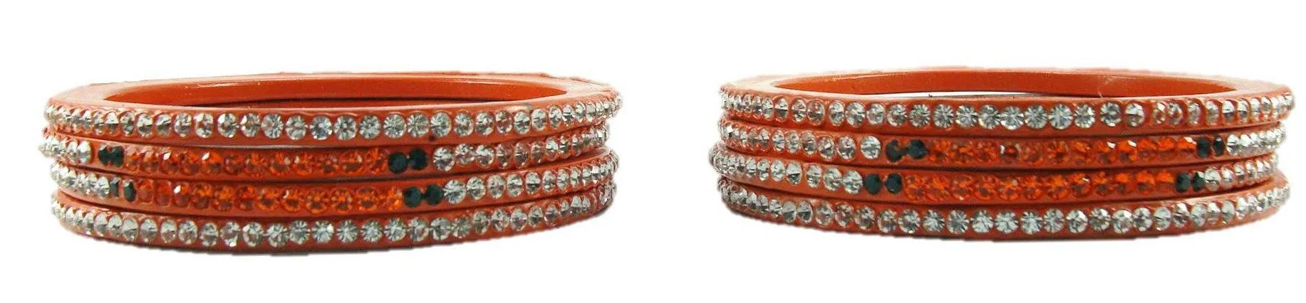 Sukriti Rajasthani Festive Orange Lac Bangles for Women - Set of 8