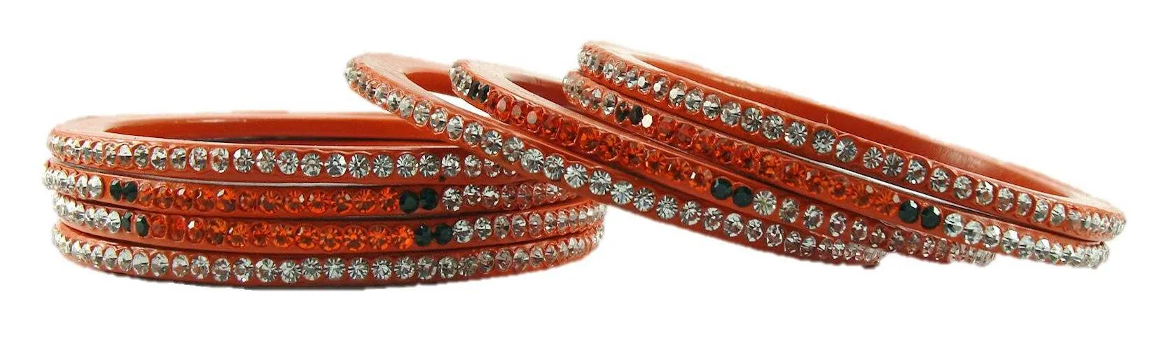 Sukriti Rajasthani Festive Orange Lac Bangles for Women - Set of 8