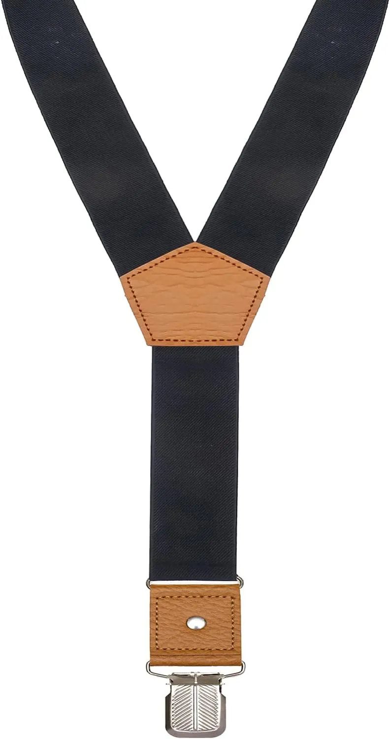 Suspenders for Men Adjustable Y Back Elastic with Strong Clips