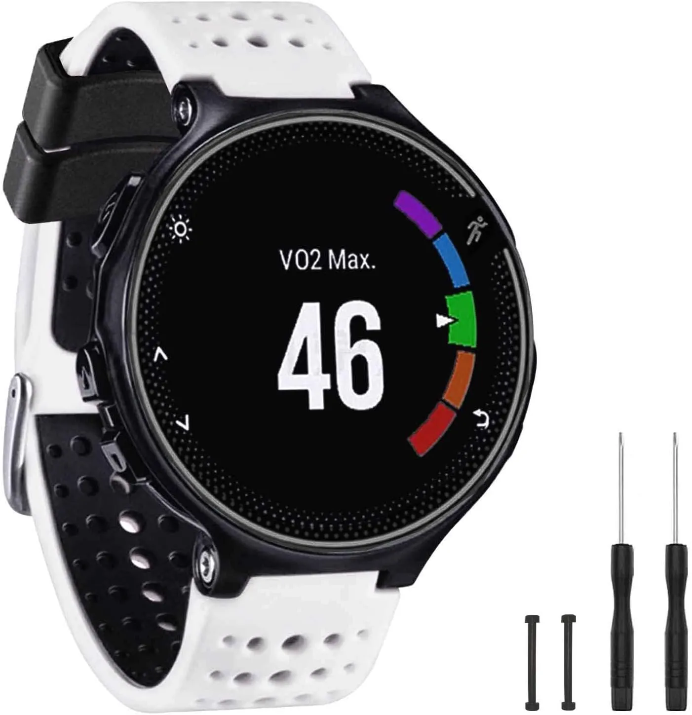 TopPerfekt Band Compatible with Garmin Forerunner 235, Soft Silicone Replacement Watch Band Strap Wristband for 220/230/235/620/630/735XT/235 Lite Smart Watch for Women Men
