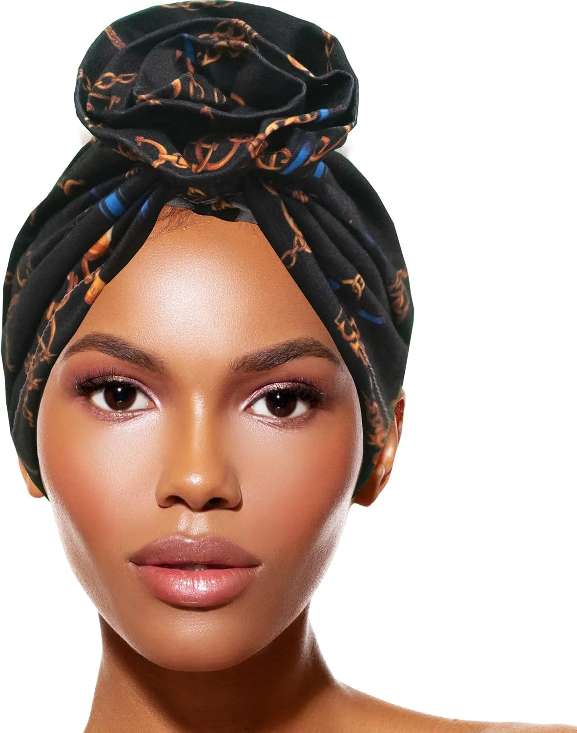 TouchUps Hair Bun Cap Hair Protection Head Wrap Hairbun Cap Wrap African Turban Pattern Headwrap Headscarf
