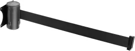 US Weight U2500 Crowd Control Wall Mount with 8' Black Retractable Belt with Safe Braking System and Locking Button