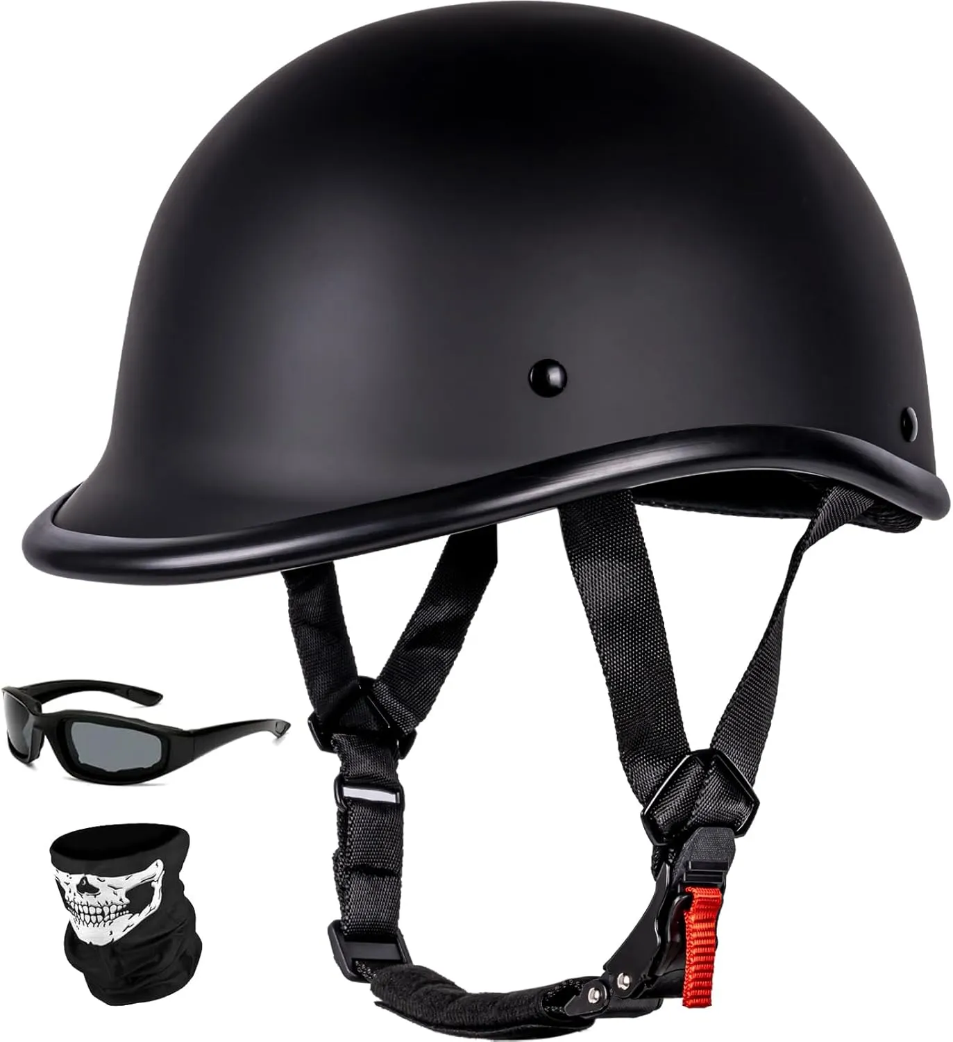 Vintage Motorcycle Half Helmet - Lightweight Low Profile Open-Face Half-Face Helmet  DOT Approved