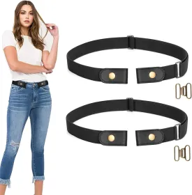 WERFORU No Buckle Stretch Belt for Women and Men Elastic Waist Belt up to 72 Inches for Jeans Pants