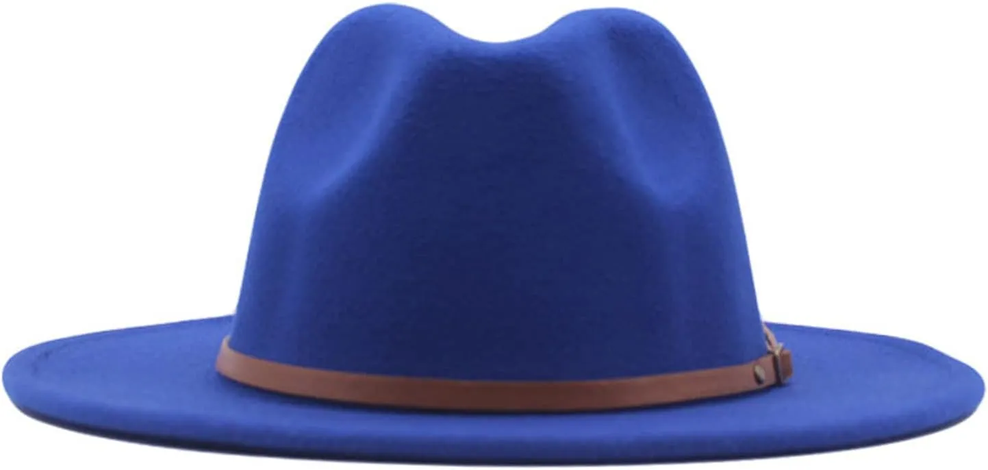 Womens Fedora Hat Wool Hat Classic Wide Belt Panama Hat with Buckle Floppy Baseball Caps Hats for Adults Elegant Women Hats
