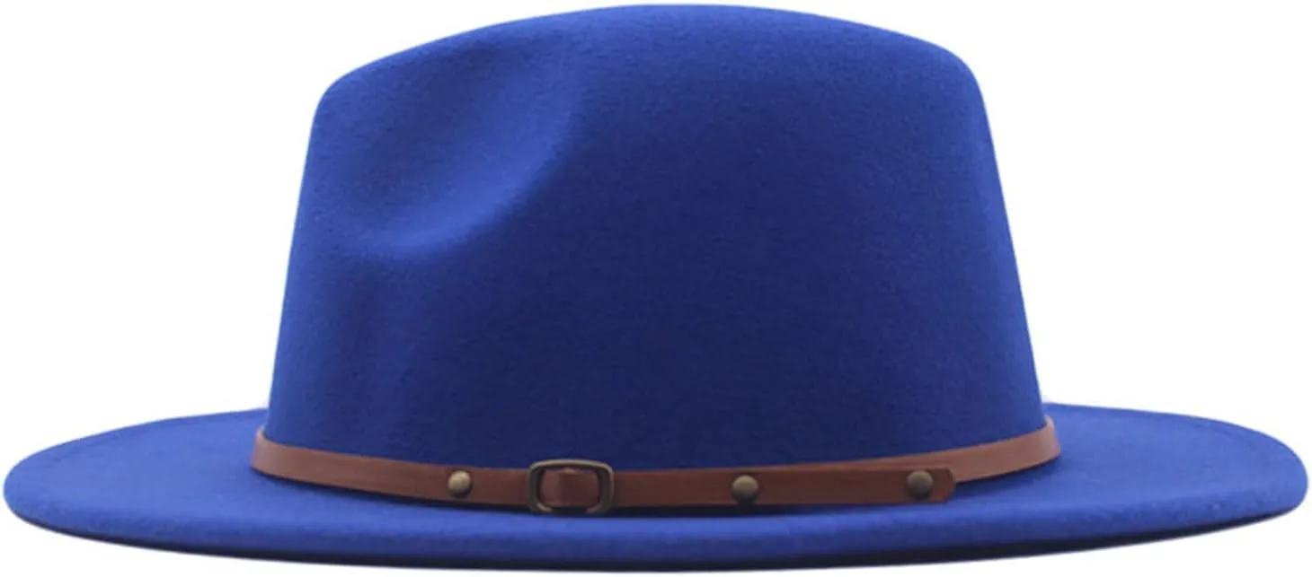 Womens Fedora Hat Wool Hat Classic Wide Belt Panama Hat with Buckle Floppy Baseball Caps Hats for Adults Elegant Women Hats