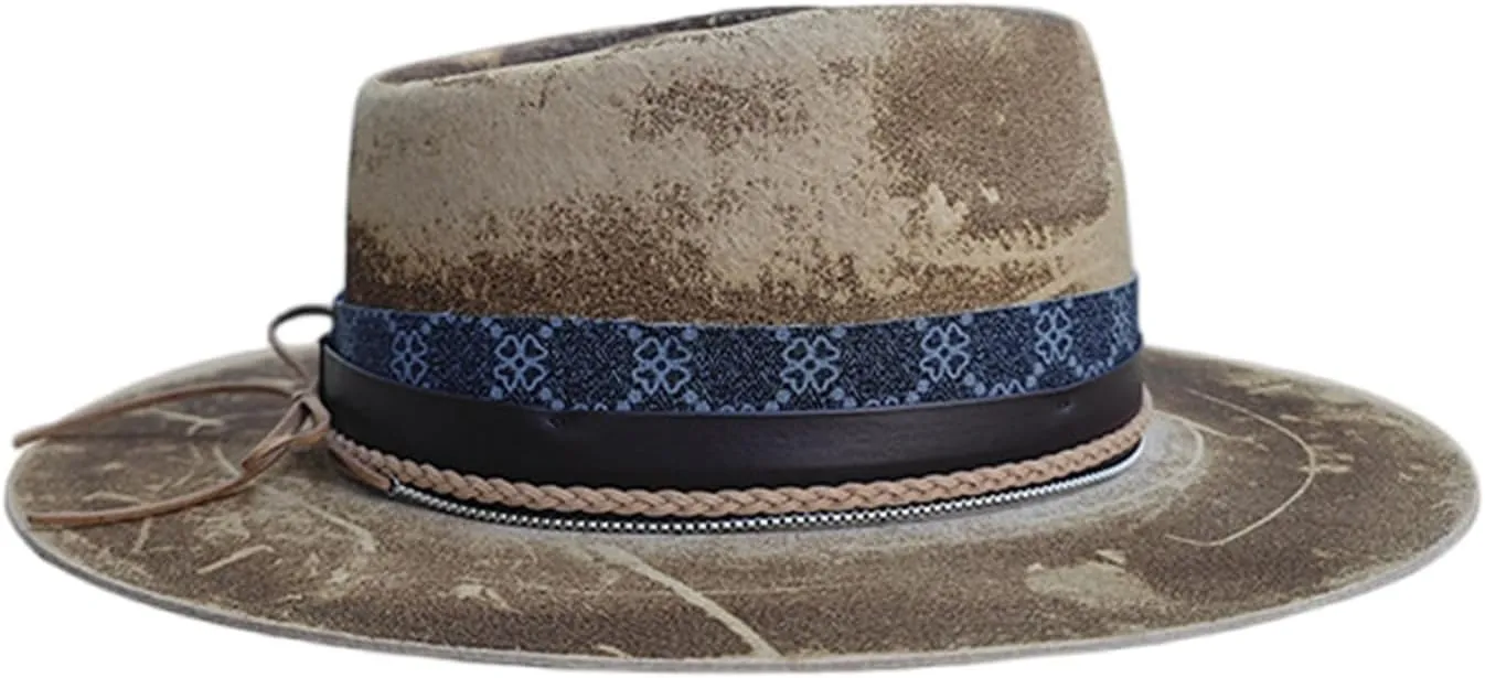Wool Fedoras Homburg Panama Hat Exotic Maillard for Women Men Photo Props Western for Men Women Unisex Wear Headwear