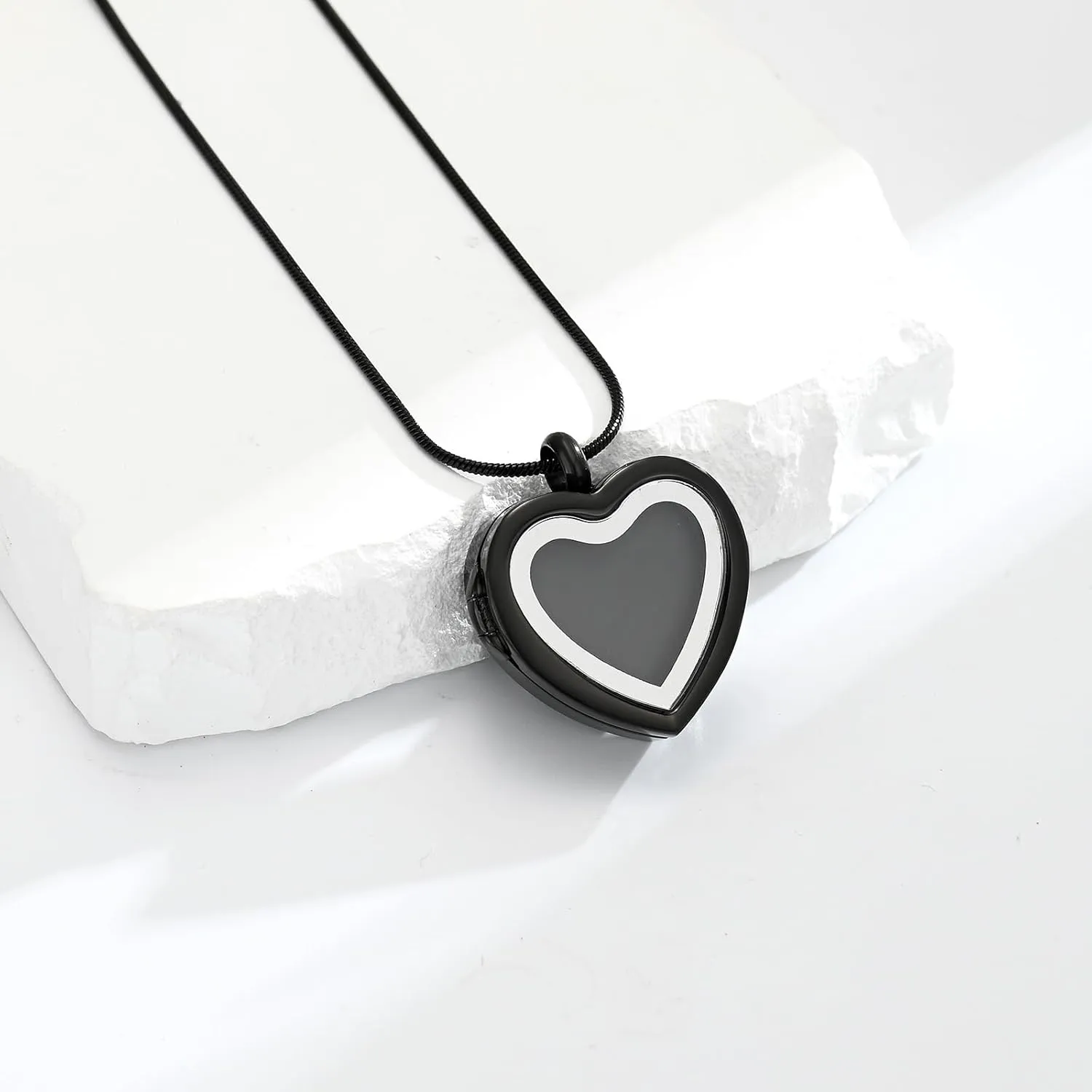 zeqingjw Glass Cremation Jewelry - Heart Memorial Ern Necklace for Ashes of Loved One - Stainless Steel Human Pet Dog Cat Keepsake Urn Pendant